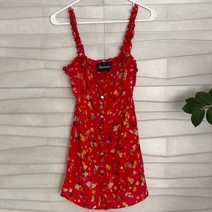 Realisation Par Red Floral Mini Dress